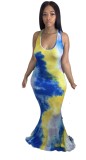 Summer Tie Dye African Long Dress