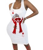 Print African Bodycon Vest Dress