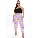 Casual Print Drawstrings Track Pants