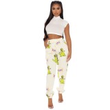 Casual Print Drawstrings Track Pants