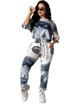 Casual African Two Piece Dollar Pants Set