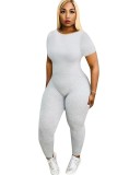 Summer Sports Fitness Plain Jumpsuit