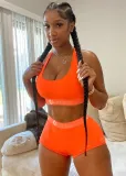 Summer Sports Print Vest and Shorts Set