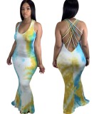 Summer Tie Dye African Long Dress