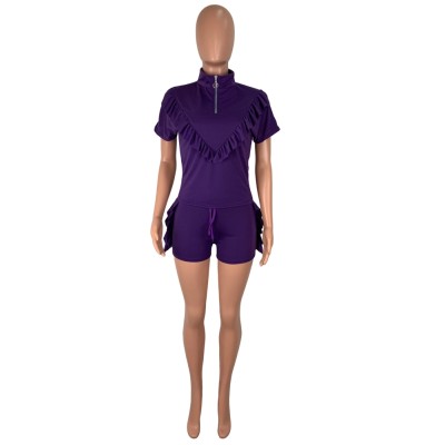 Summer Purple African Ruffle Rompers