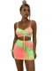 Summer Sexy Tie Dye Strap Crop Top and Mini Skirt Set