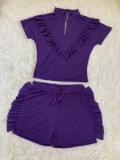 Summer Purple African Ruffle Rompers