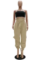 Casual Plain High Waist Track Pants