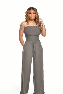 Summer Casual Strapless Wide Legges Jumpsuit