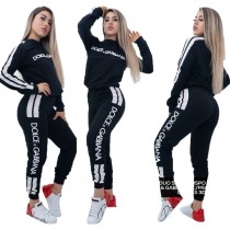 Falls Print Casual Two Piece Pants Tracksuit