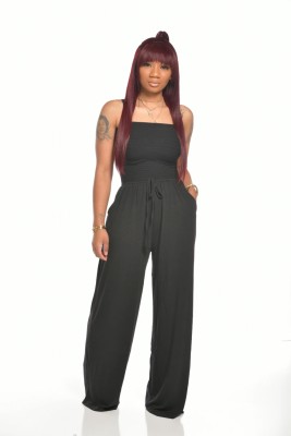 Summer Casual Strapless Wide Legges Jumpsuit