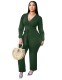 African Plain Long Sleeve Wrapped Jumpsuit