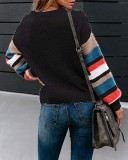 Autumn O-Neck Stripes Regular Loose Sweaters
