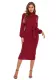 Falls Elegant Plain Midi Dress with Belt