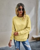 Falls Round Neck Slit Sweat Shirt