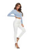 Falls Long Sleeve Wrapped Crop Top
