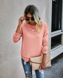 Falls Round Neck Slit Sweat Shirt