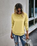 Falls Round Neck Slit Sweat Shirt