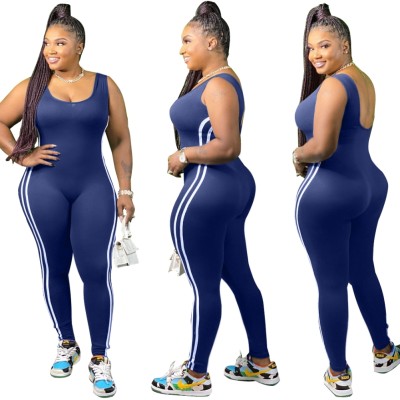 Plus Size Sports Sleeveless Fitness Jumpsuit