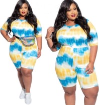 Plus Size Summer Tie Dye Bodycon Rompers