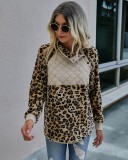 Autumn Leopard Print Plush Pullover