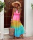 Summer V-Neck Colorful Sleeveless Long Dress