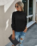 Autumn Round Neck Knitted Plain Top