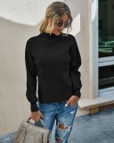 Autumn Round Neck Knitted Plain Top