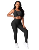 Sports Fitness Crop Top and Legging Set