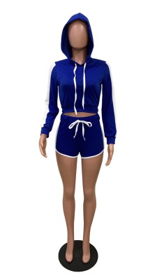 Fall Contrast Shorts Hoody Tracksuit