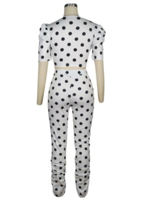 Summer Polka Two Piece Stacked Pants Set