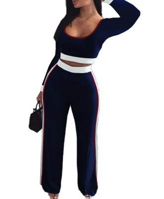 Autumn Matching Two Piece Crop Top and Pants Set
