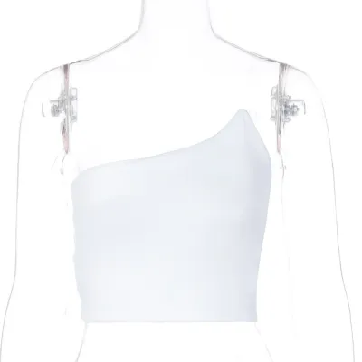 Solid Color Irregular Sexy Crop Top