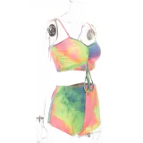 Sexy Tie Dye Bra and Shorts Pajama Set
