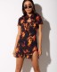 Summer Sexy Keyhole Print Slit Mini Dress