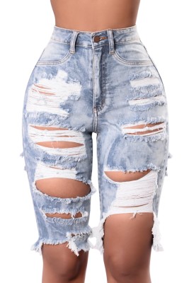 Sexy High Waist Ripped Denim Shorts