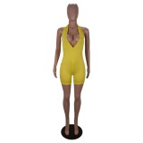Sexy Low Back Bodycon Halter Rompers