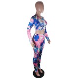 African Tie Dye Crop Top and Pants Set