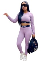 Sexy Fitness Long Sleeve Crop Top and Pants Set