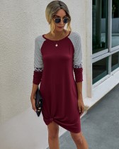 Autumn Long Sleeve O Neck Shirt Dress