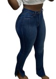 Sexy High Waist Tight Slit Jeans