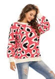 Leopard Print O-Neck Regular Sweater