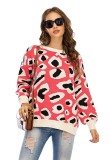 Leopard Print O-Neck Regular Sweater