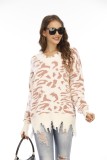 Leopard Print V-Neck Tassels Long Sweater