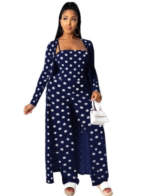 Matching Polka Jumpsuit and Long Cardigans