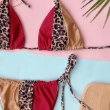Sexy Leopard Print Strings Thong Swimwear