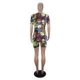 Summer African Cute Print V-Neck Rompers