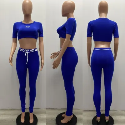 Summer Sports Fitness Crop Top and High Waist Legging Set