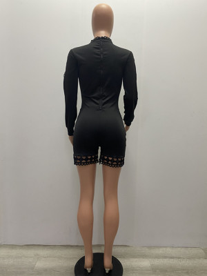 Sexy Hollow Out Long Sleeve Rompers
