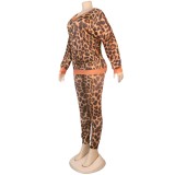 Casual African Two Piece Leopard Pants Set